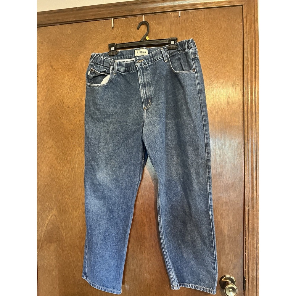 LL Bean Jeans Adult 38x29 Blue Denim Comfort Waist Straight Leg‎ 62443